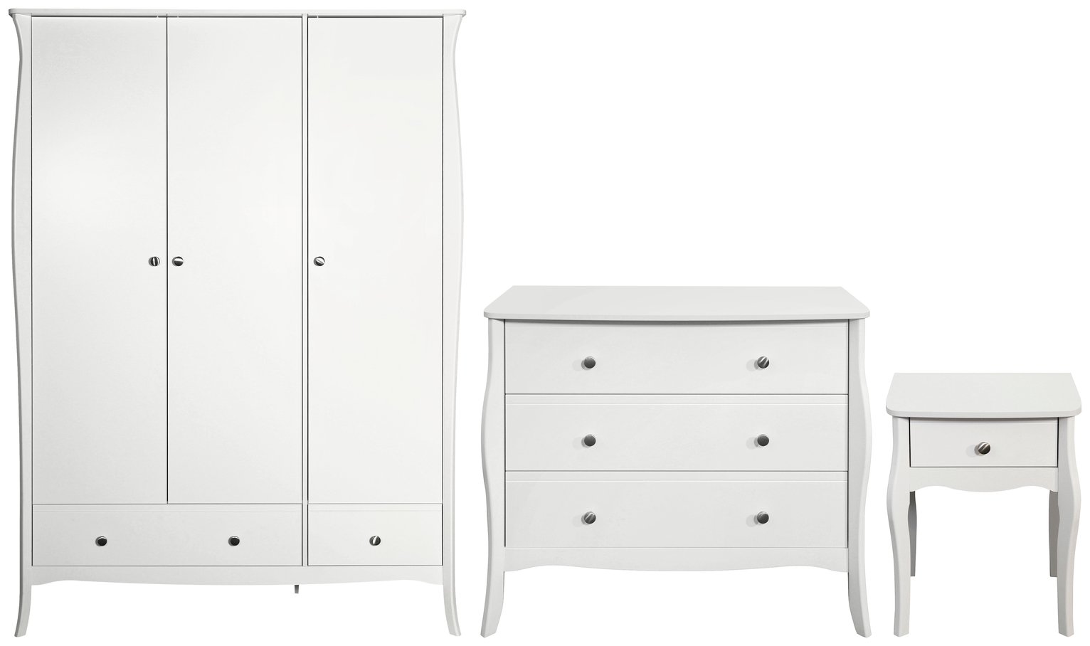  Amelie 3 Piece 3 Door Wardrobe Set - White