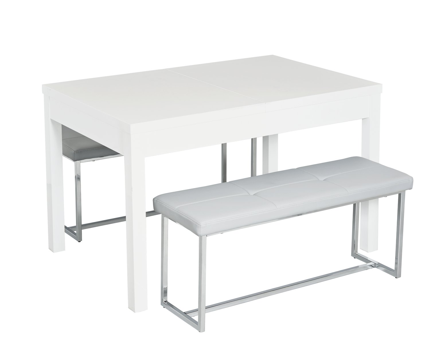 Argos Home Lyssa Wood Effect Extendable Table & Milo Benches (8459196