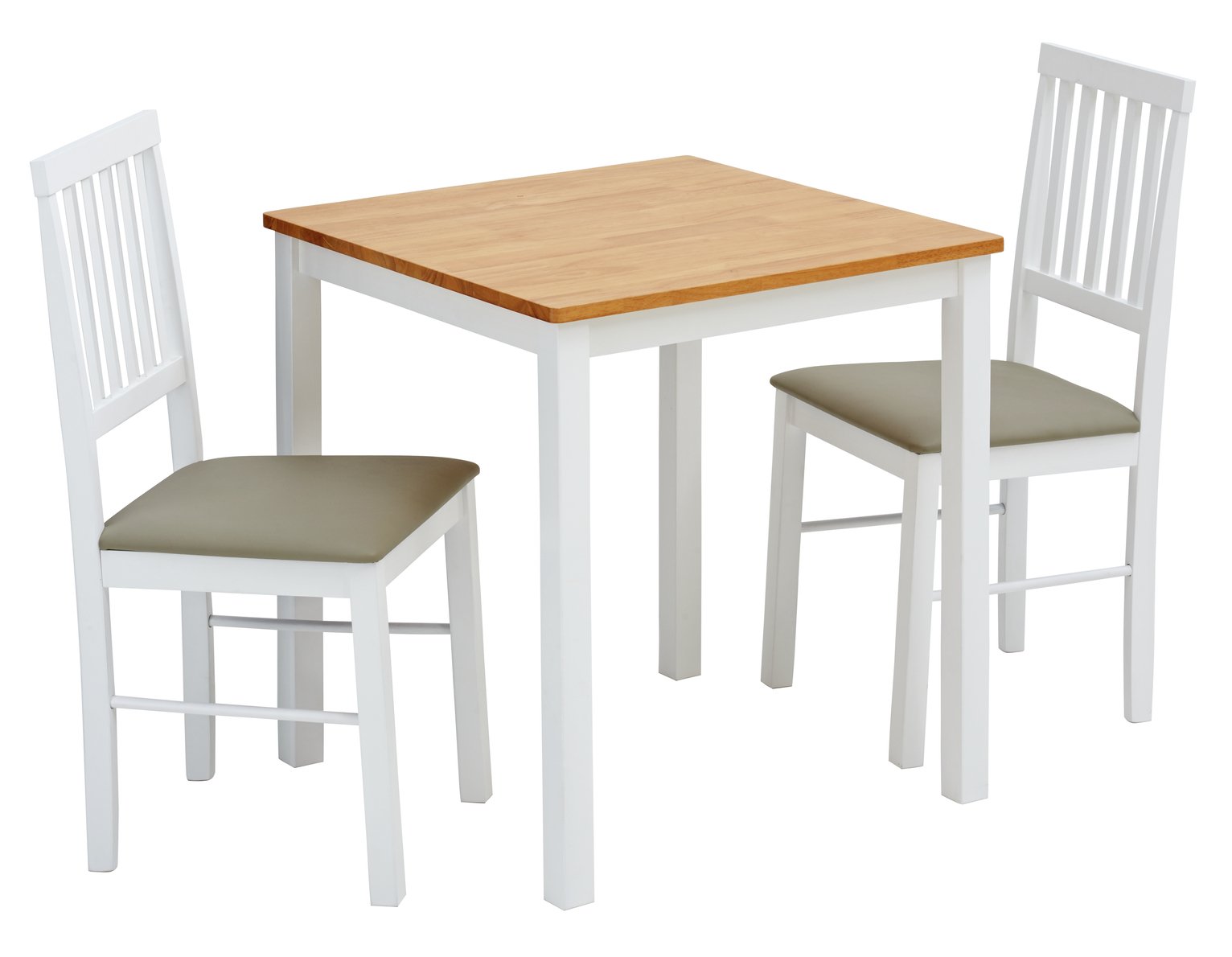 Argos Home Kendal Solid Wood Table & 2 Two Tone Chairs