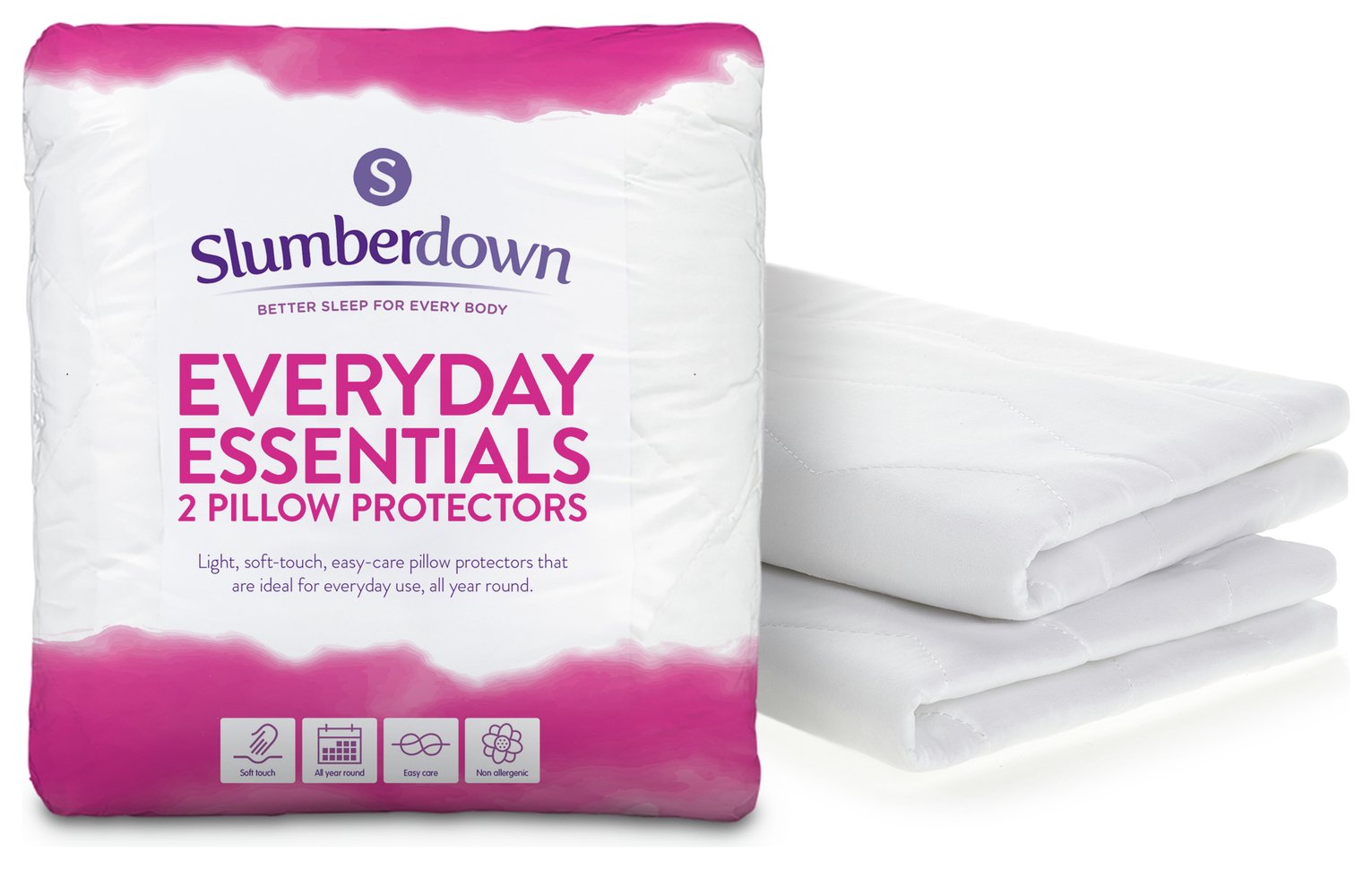 Slumberdown Everyday Essentials Pillow Protector Pair 8459471