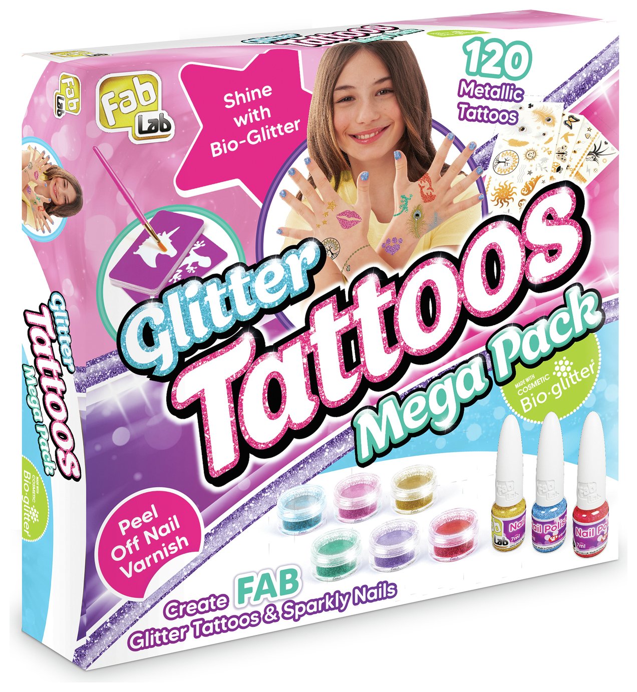 FabLab Glitter Tattoos and Sparkly Nail Polish Megapack
