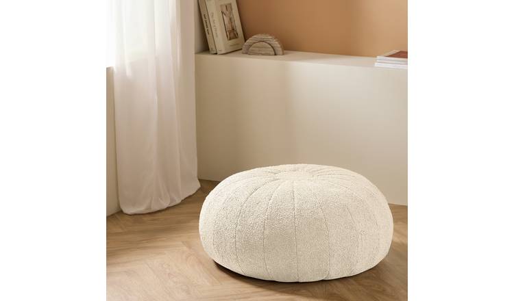 Kaikoo Boucle Drum Pouffe - Natural