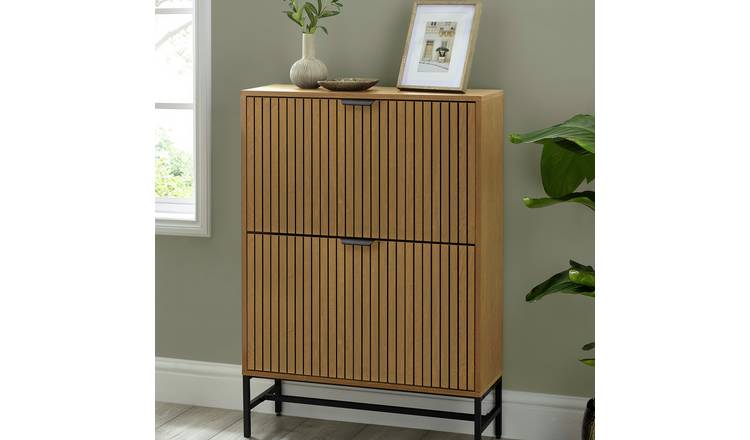Julian Bowen Sia 2 Door Shoe Storage Cabinet - Natural