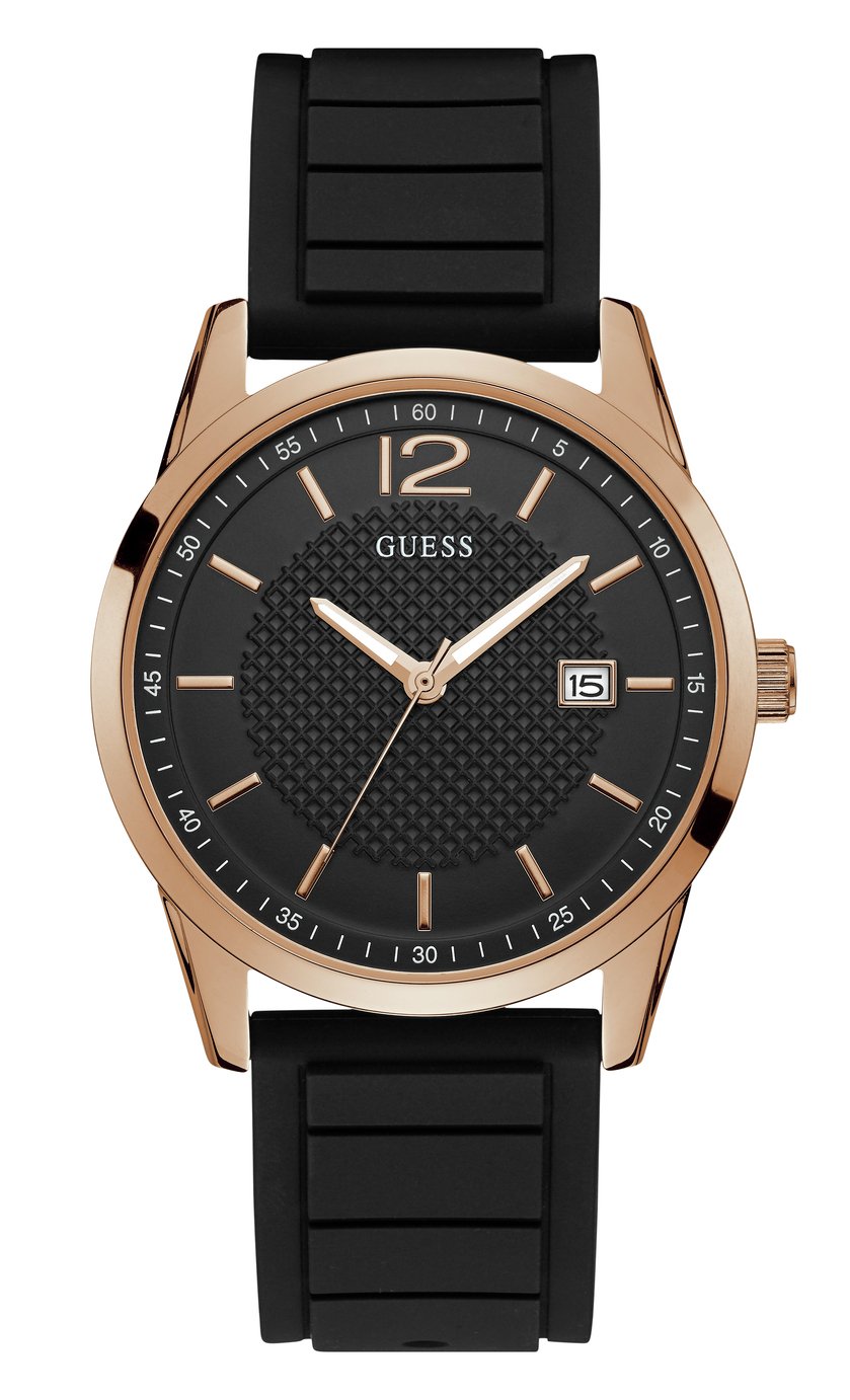 Guess Men's Black Silicone Strap Watch Review