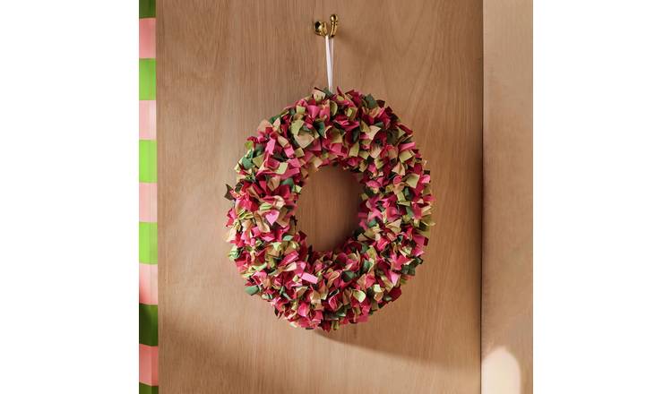 Habitat Colourful Fabric Combo Christmas Wreath