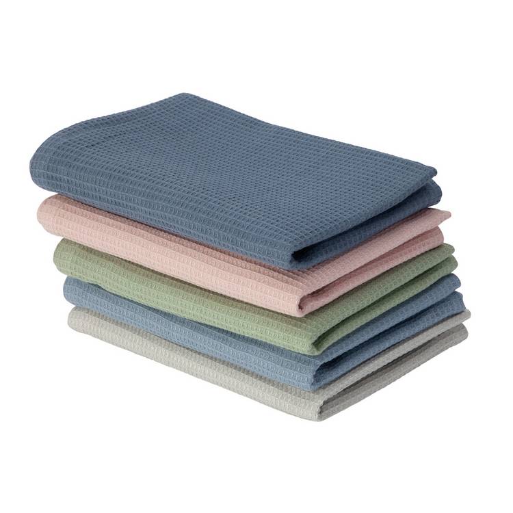 Argos Home Waffle Pack of 5 Tea Towels 0