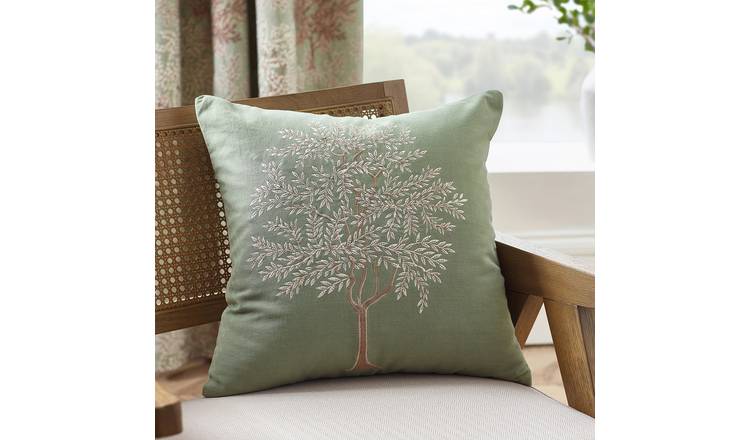 Catherine Lansfield Woodland Trees Cushion Green - 45x45cm