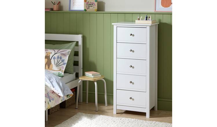 Habitat Brooklyn 5 Drawer Tallboy - White