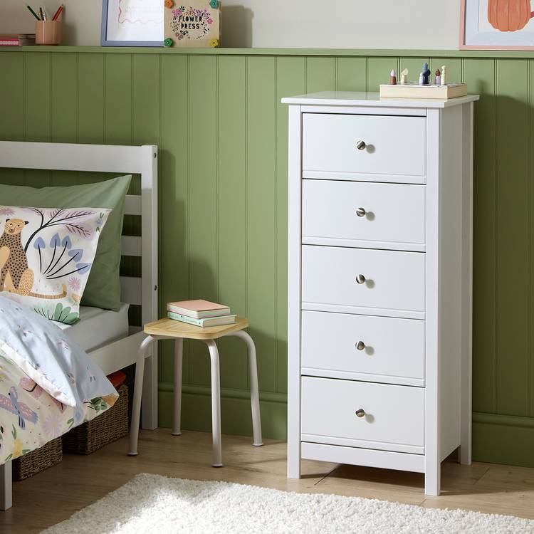 Habitat Brooklyn 5 Drawer Tallboy - White 0