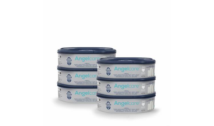 Angelcare XL Octagonal Nappy Disposal Refill Pack of 6 for Nappy Bins