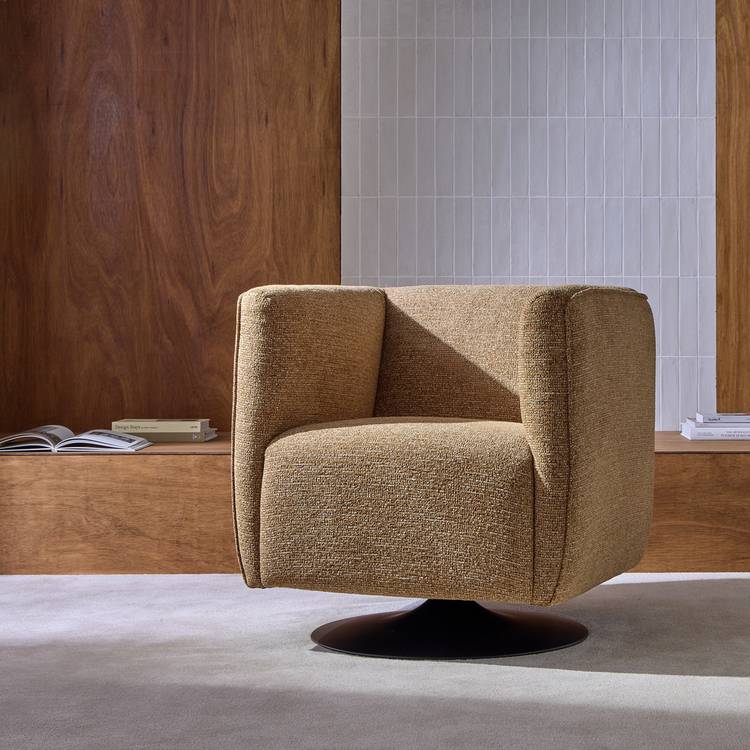 Habitat Cub Fabric Swivel Chair - Brown 0