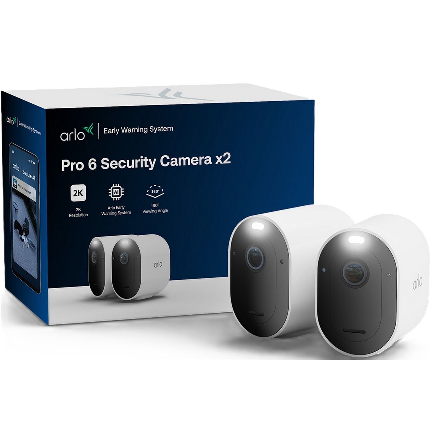 Arlo Pro 6 2K HDR Security Camera - Pack of 2