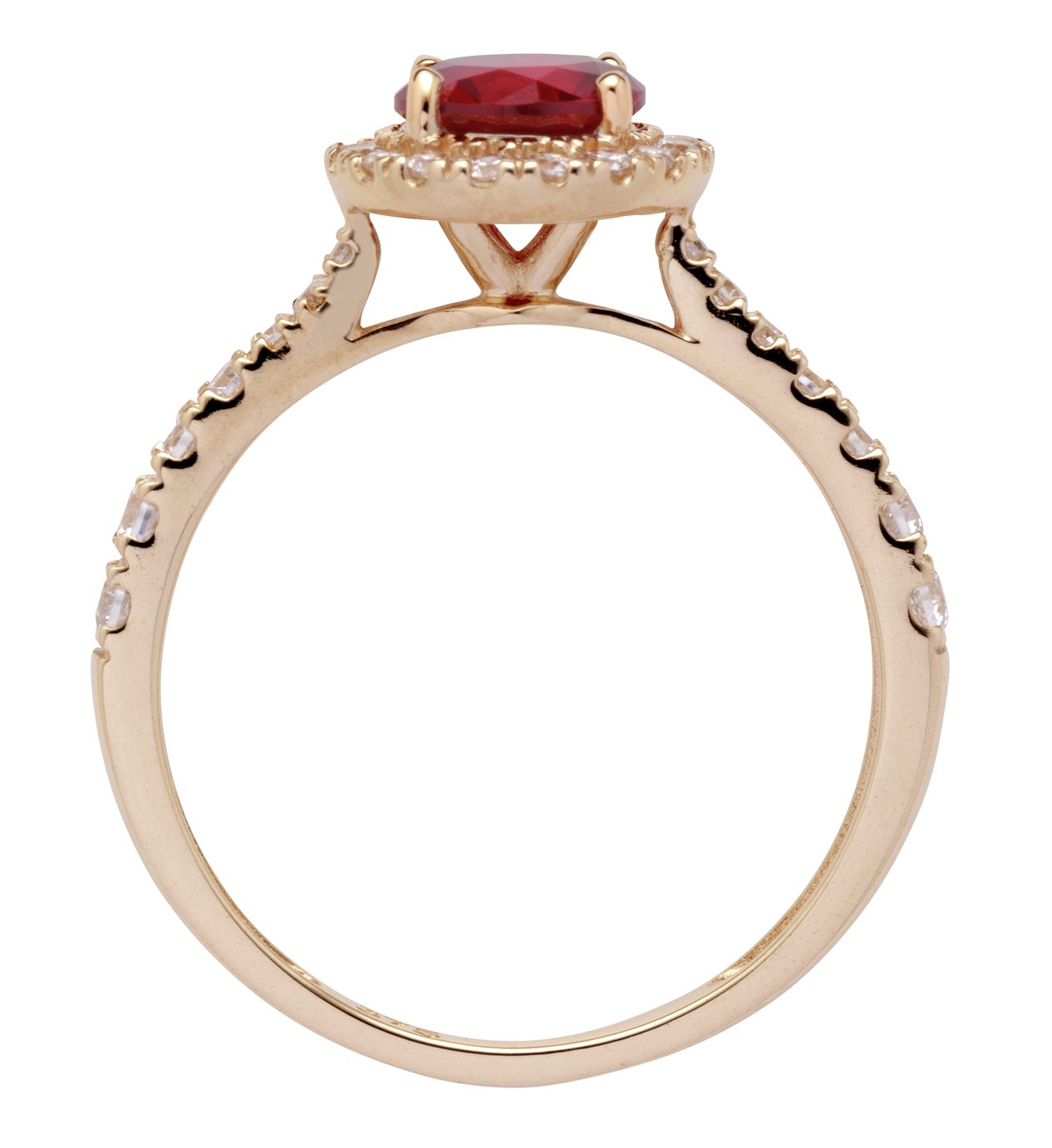 Revere 9ct Gold Ruby Colour Cubic Zirconia Halo Ring Review