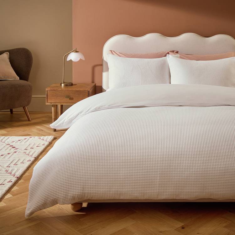 Habitat Chunky Waffle White Bedding Set - Single 0