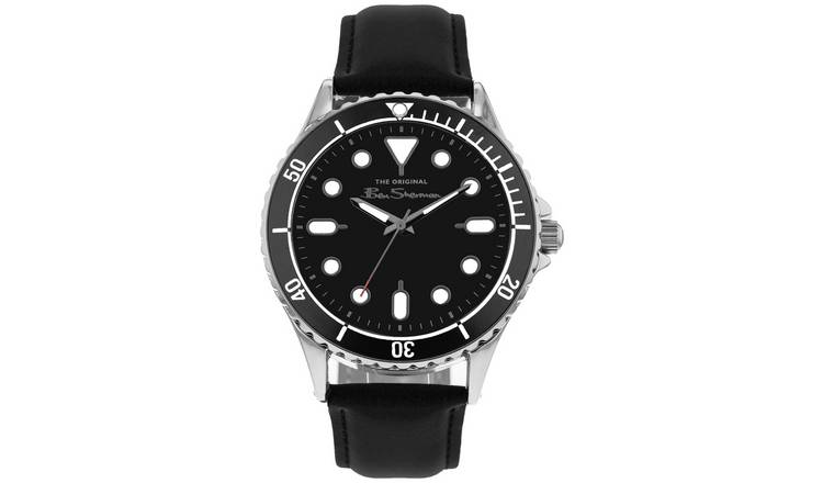 Ben Sherman Silver Bezel Black Strap Watch