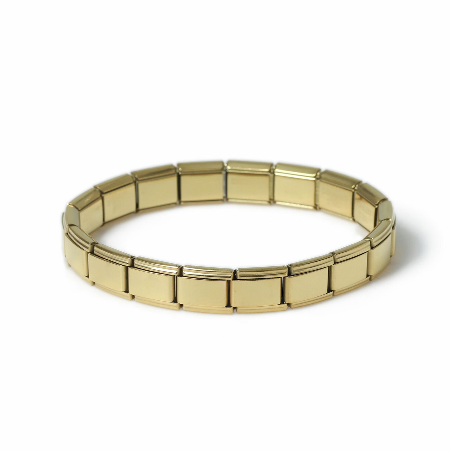 Freedom Gold-tone Stainless Steel Square Link Bracelet 19cm
