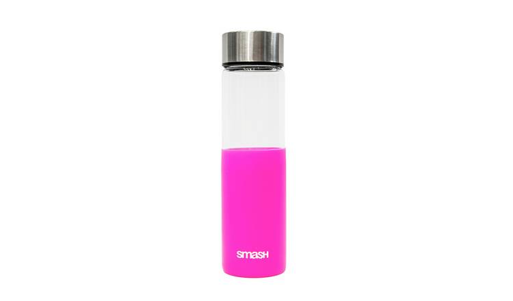 Smash Silicone Sleeve Glass 590ml Bottle - Pink