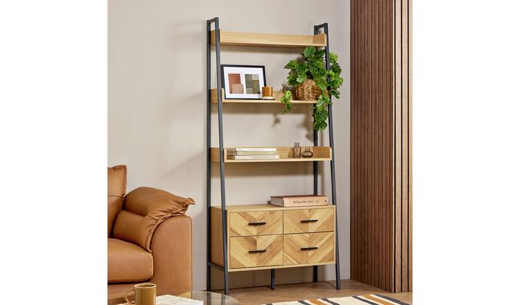 Argos Home Arnel Chevron Bookcase - Natural