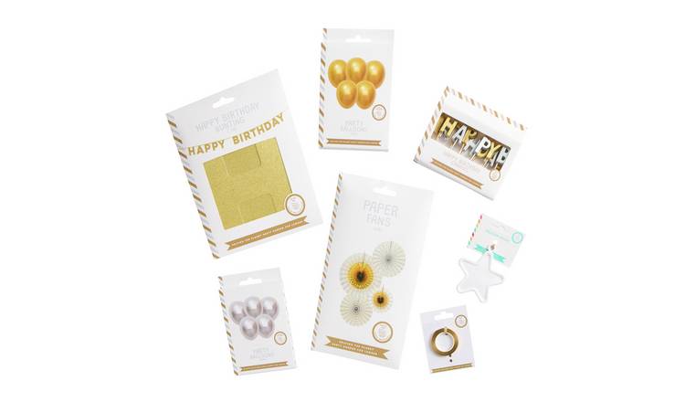 Mad Party Gold and Silver Birthday Decor Kit