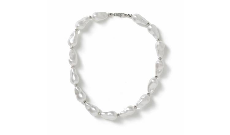 Freedom White Irregular Pearl Necklace