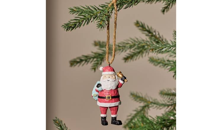 Argos Home Santa with Gift Sack Hanging Christmas Ornament