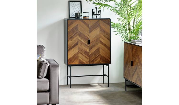 Julian Bowen Alvin 2 Door Filing Cabinet - Black & Brown