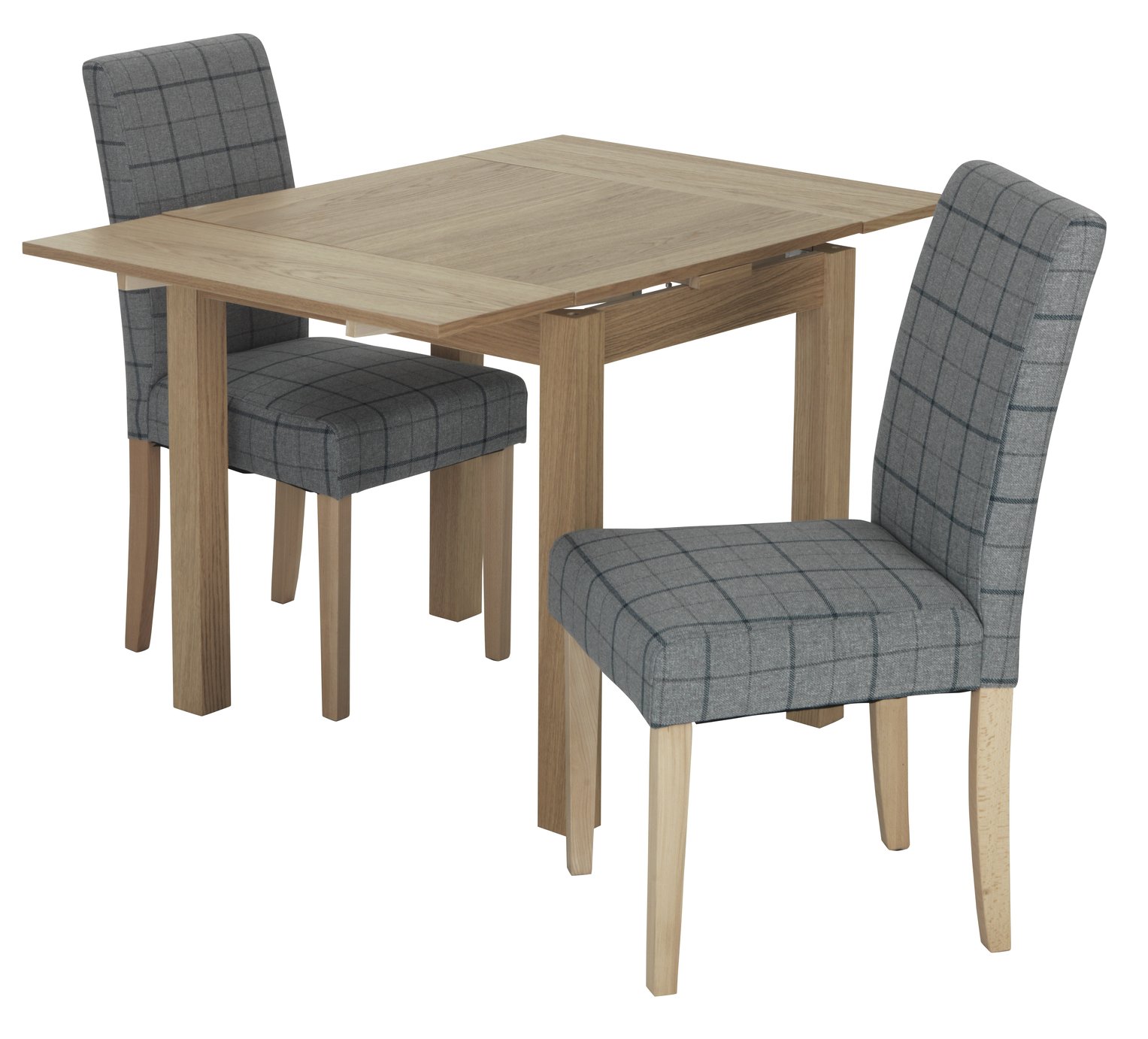 Argos Home Clifton Oak Extending Table & 2 Black Chairs