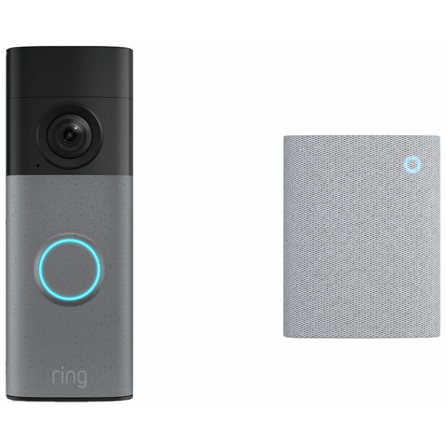 Ring Battery Video Doorbell with Retinal 2K and Chime - Speckled Grey