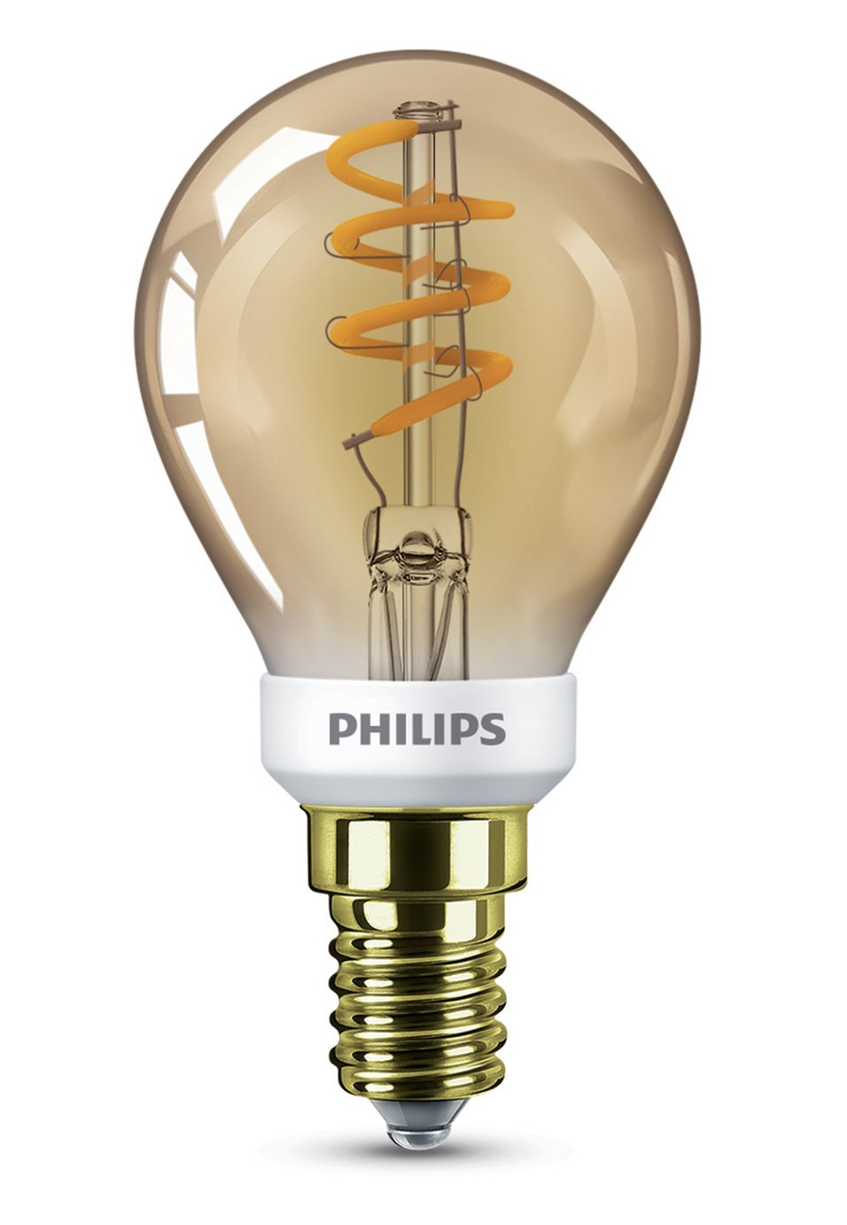 Philips LED 15W P45 E14 SES Classic Light Bulb - Gold