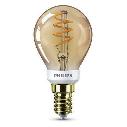 Municipalities Breeding cloth Buy Philips LED 15W P45 E14 SES Classic Light Bulb - Gold | Light bulbs |  Argos