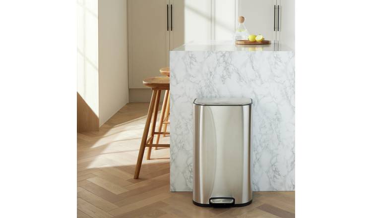 Habitat 30 Litre Kitchen Pedal Bin - Stainless steel