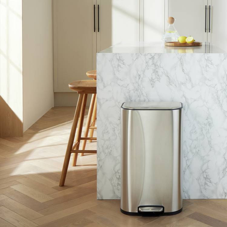 Habitat 30 Litre Kitchen Pedal Bin - Stainless steel 0