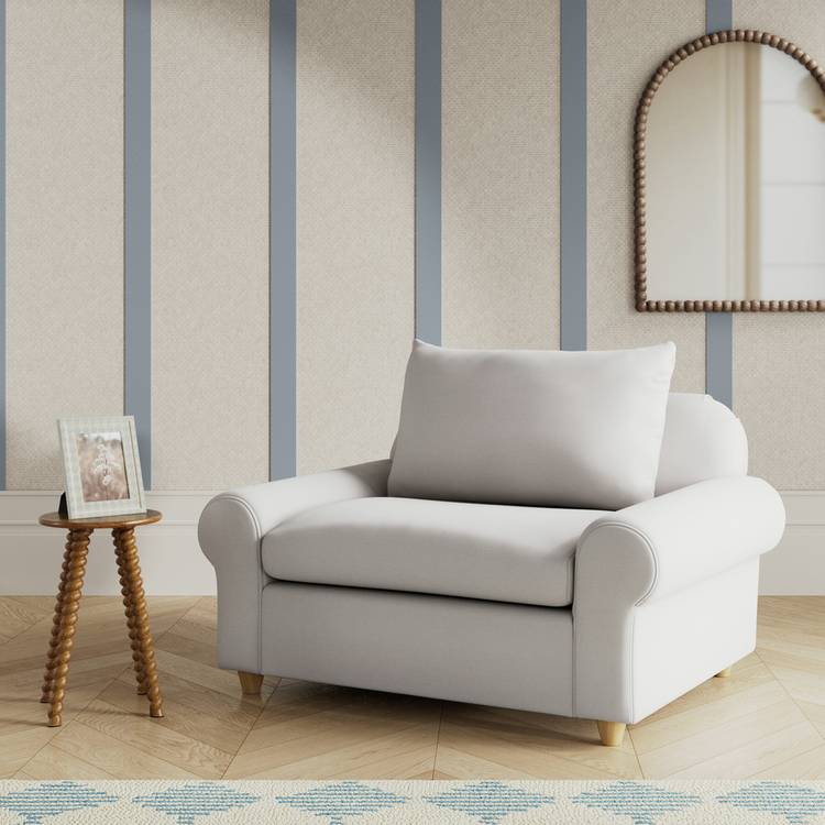 Habitat Whitby Fabric Cuddle Chair - Natural - Ash Leg 0