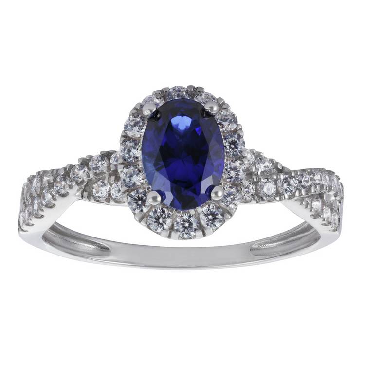 Revere 9ct White Gold Cubic Zirconia Engagement Ring - U 0