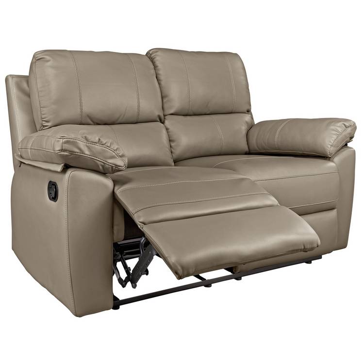 Argos Home Toby Faux Leather 2 Seater Recliner Sofa - Grey 0