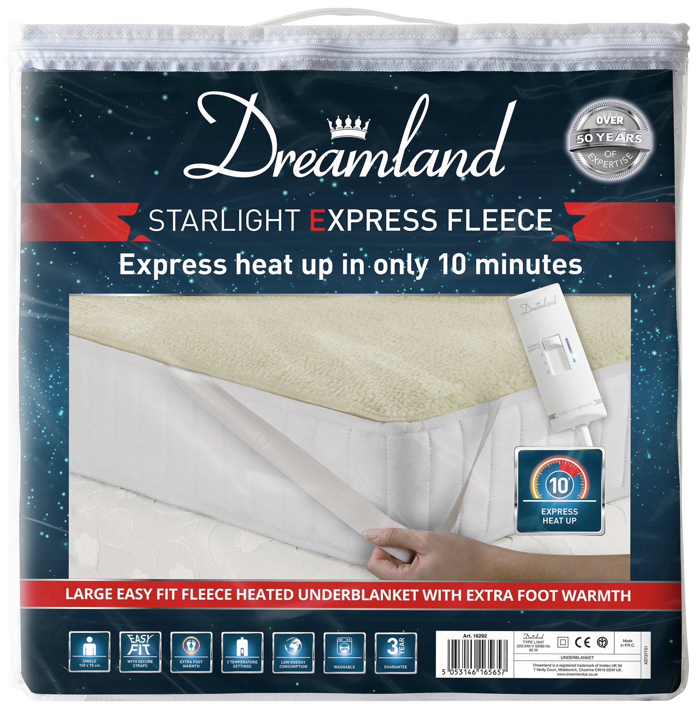 Dreamland starlight best sale express heated underblanket