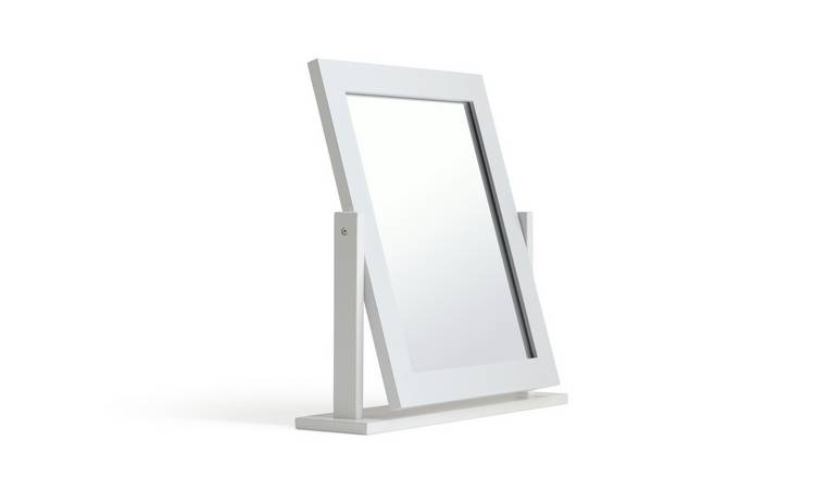 White deals table mirror