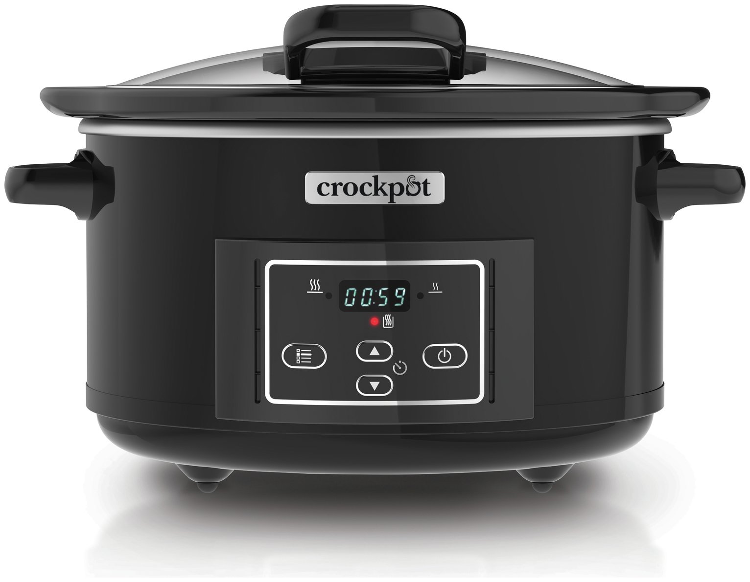 Crockpot 4.7L Hinged Lid Digital Slow Cooker - Black