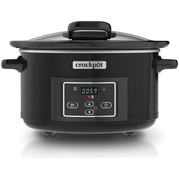 Crockpot 4.7L Hinged Lid Digital Slow Cooker - Black 0
