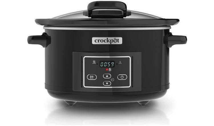 Crockpot 4.7L Hinged Lid Digital Slow Cooker - Black