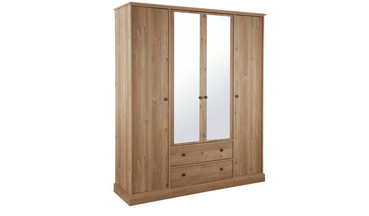 Buy Argos Home Kensington 4 Dr 2 Drw Mirror Wardrobe Oak Eff