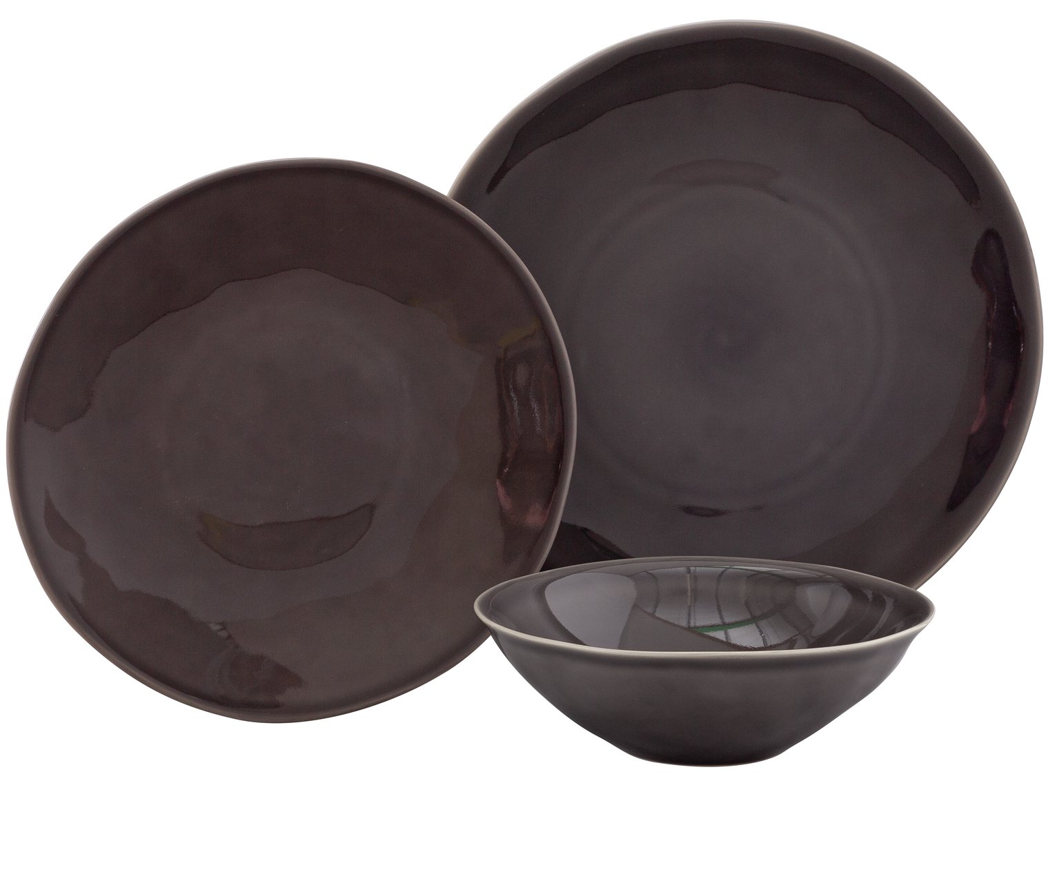 Argos Home Everyday Luxe 12 Piece Dinner Set - Dark Grey