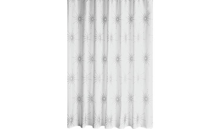 Argos Home Starburst Shower Curtain - White