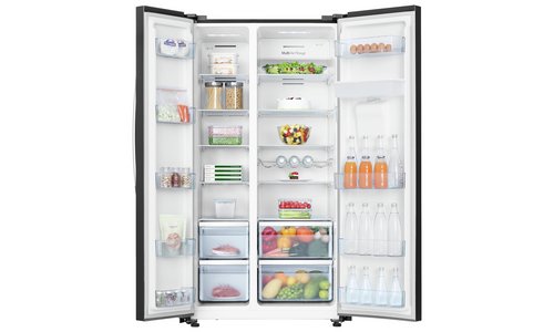Buy Hisense Rs741n4wb11 American Fridge Freezer Black Online In Uzbekistan 8473550