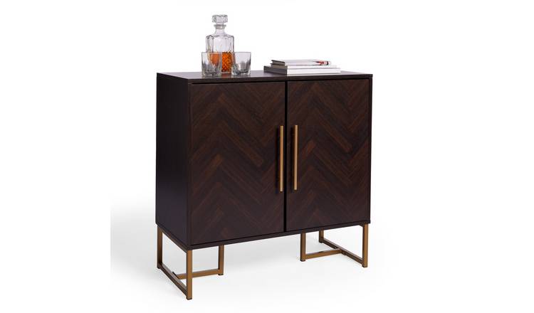 Spinningfield York 2 Door Parquet Design Storage Sideboard - Dark Wood