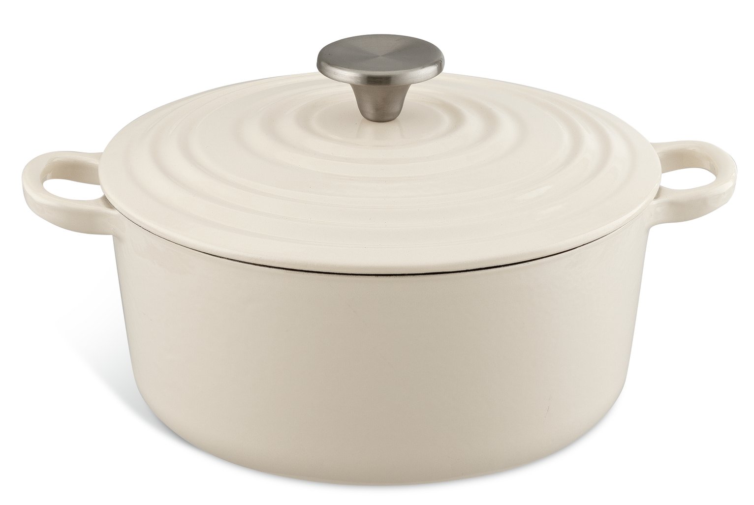 Habitat 3.3 Litre Cast Iron Casserole Dish - Cream