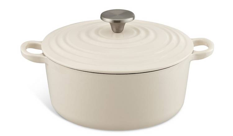 Buy Habitat 3.3 Litre Cast Iron Casserole Dish - Cream | Oven and ...