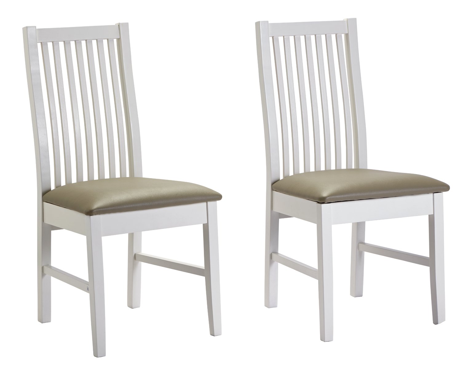Argos Home Paris Pair of Skirted Dining Chairs - White