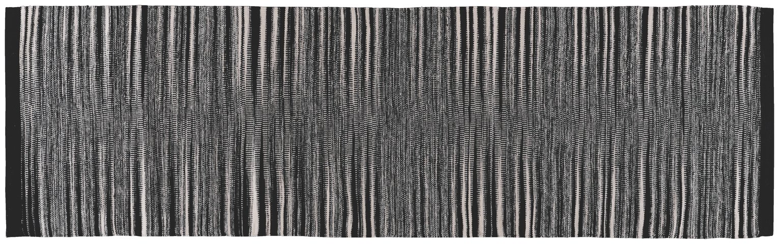 Habitat Ikat 65X200cm Runner - Black & White