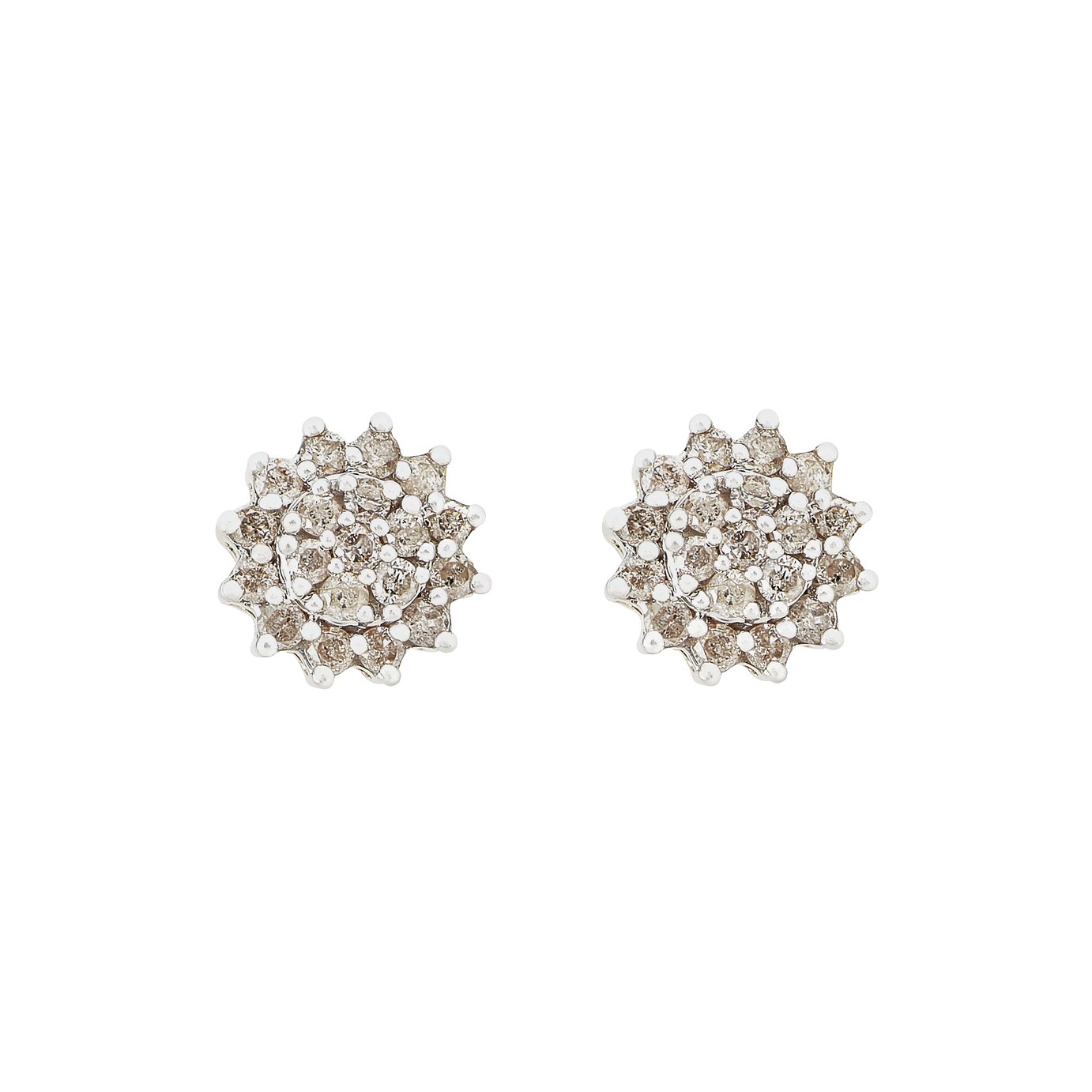 Revere 9ct Yellow Gold 0.25ct Diamond Cluster Stud Earrings Review